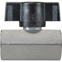 Suttner - Mini Ball Valve With Black Handle Nickel Plated 1/4"F x 1/4"F 010008110