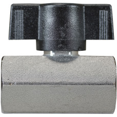 Suttner - Mini Ball Valve With Black Handle Nickel Plated 1/4"F x 1/4"F 010008110