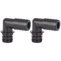 Flojet Pump Quick Connect Port Kit 19mm QC x 3/4" Hose Barb 90° 20381-010