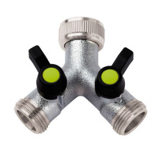 Garden Hose 2 Way Manifold 3/4" BSPF Thread