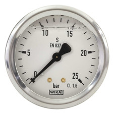 Wika Low Pressure Gauge 0-25 Bar 63mm 1/4"M Rear Entry 548025