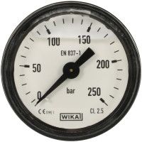 Wika High Pressure Gauge 0-250 Bar 40mm 1/8" Rear Entry 54837