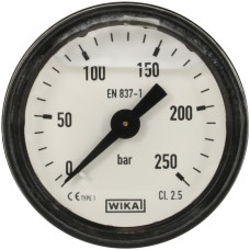 Wika High Pressure Gauge 0-250 Bar 40mm 1/8" Rear Entry 54837