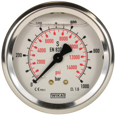 Wika High Pressure Gauge 0-1000 Bar Rear Entry 548631000