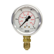Wika High Pressure Gauge 0-250 Bar 50mm 1/4" Side Entry 549352