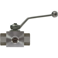 Suttner Ultra High Pressure Ball Valve 3 Way with Lever Handle 1/2"F X 1/2 X 1/2"F Stainless Steel 706260