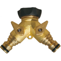 Hozelock Style Coupling Plug 2 Way Brass x Rubber 3/4" 7284654