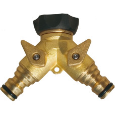 Hozelock Style Coupling Plug 2 Way Brass x Rubber 3/4" 7284654