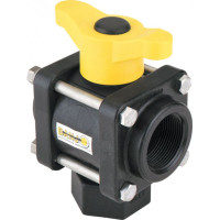 Banjo Polypropylene 3 Way Ball Valve 9901-V075BL L Port