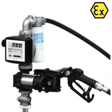 Piusi EX50 Fuel Transfer ATEX Drum Pump Kit 50ltrs Per Min (12v) Automatic Nozzle & K33 Flow Meter