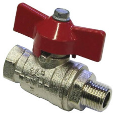 Suttner - Ball Valve Red Handle Nickel Plated 1/2"M x 1/2"F GS1455